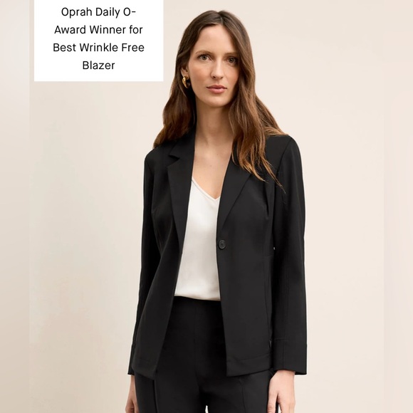 MM Lafleur The Moreland Travel Origami Tech Blazer Black Size 12 - Picture 7 of 7